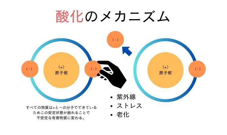 フリーラジカルについて説明した図